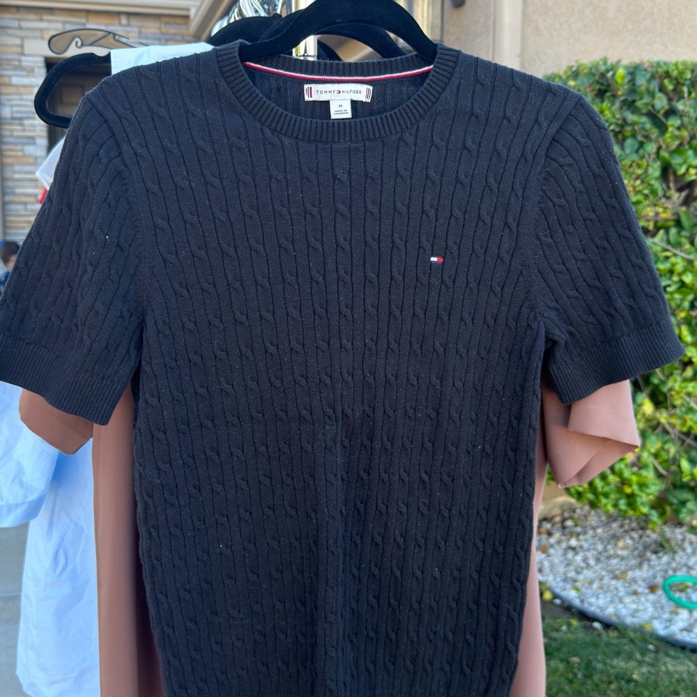Tommy Hilfiger Black Cable Knit Pullover